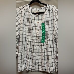 Wrangler Black and White Checkered Blouse
